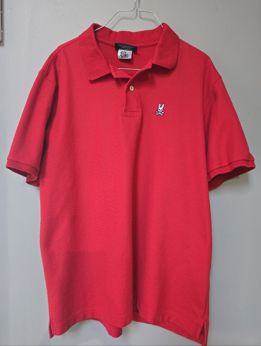 Psycho Bunny Red Polo with Embroidered Bunny Logo XL